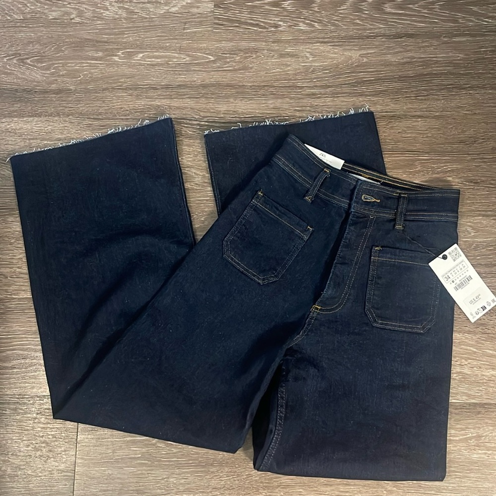 Zara Marine Patch Pocket Jeans NWT